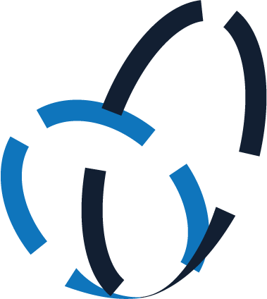 Blue and black logo